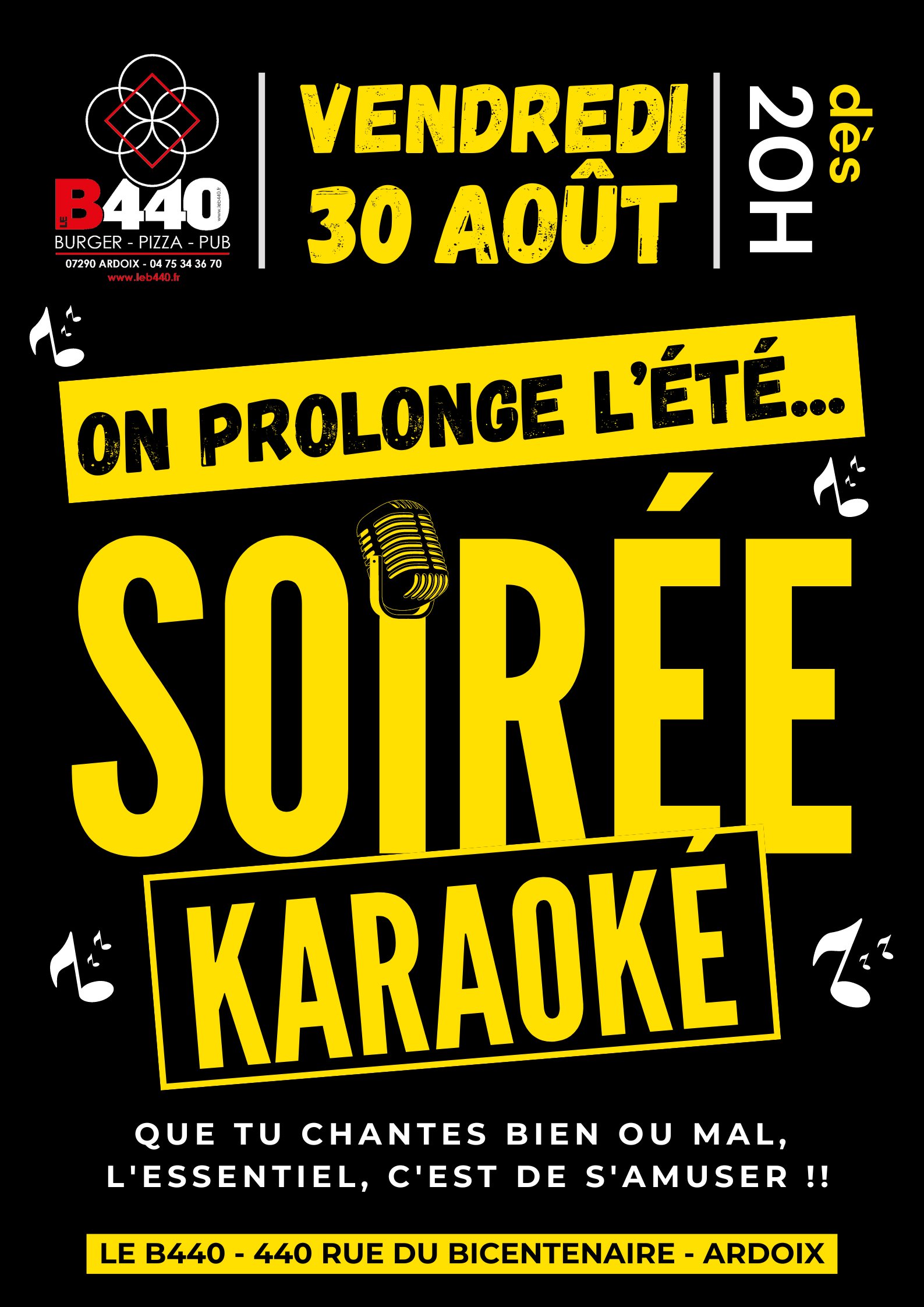 Soirée Karaoké au B440 à Ardoix